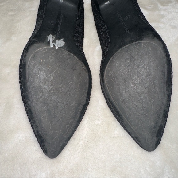 Adrienne Vittadini Black Pointed Toe Fabric Faro Ballet Pump Size 8 - Picture 7 of 12